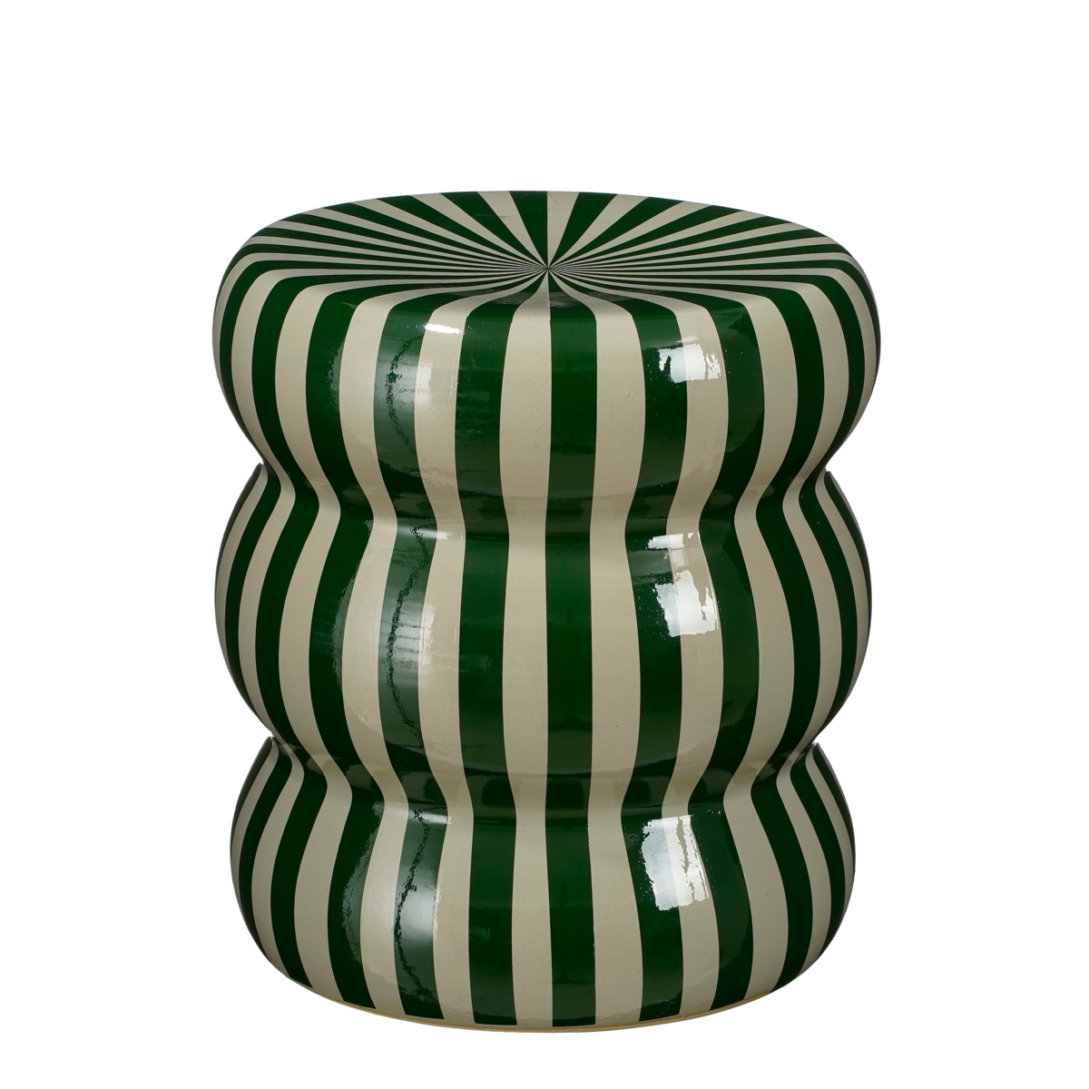 Skipper Beistelltisch – H40 x Ø35 cm – Keramik – Grün