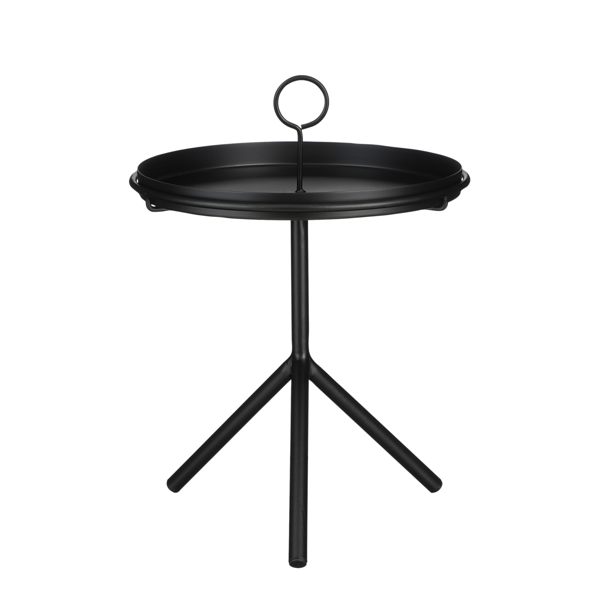 Aston Beistelltisch mit abnehmbarem Tablett – H40 x Ø31 cm – Metall – Schwarz