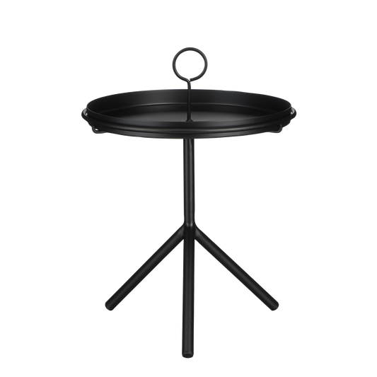 Aston Beistelltisch mit abnehmbarem Tablett – H40 x Ø31 cm – Metall – Schwarz