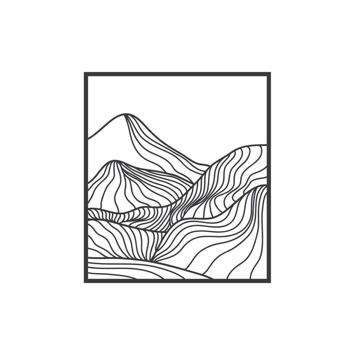 FRAMED  |  Lined Mountains  |  29 x 32 cm