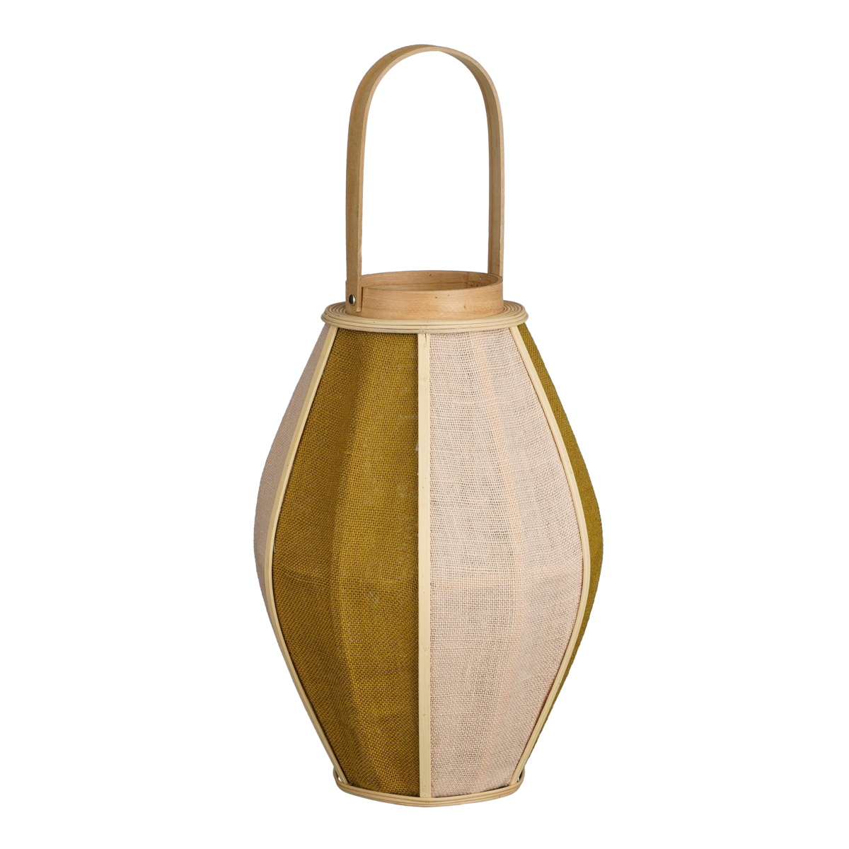 Roger Laterne - H45 x Ø32 cm - Jute - Beige, Braun