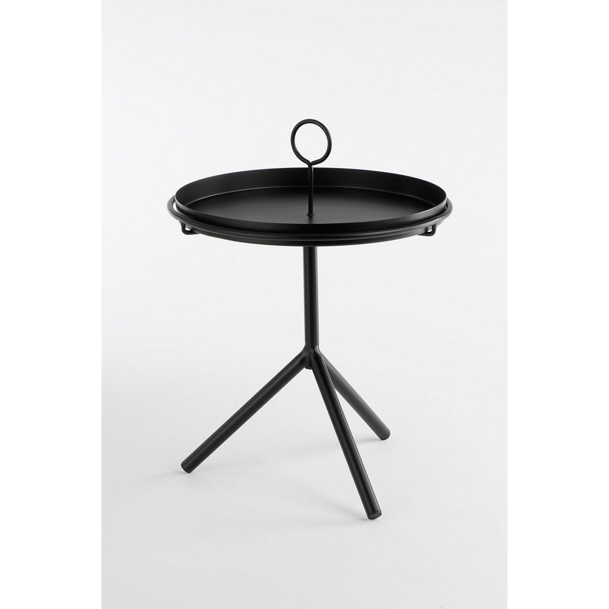 Aston Beistelltisch mit abnehmbarem Tablett – H40 x Ø31 cm – Metall – Schwarz