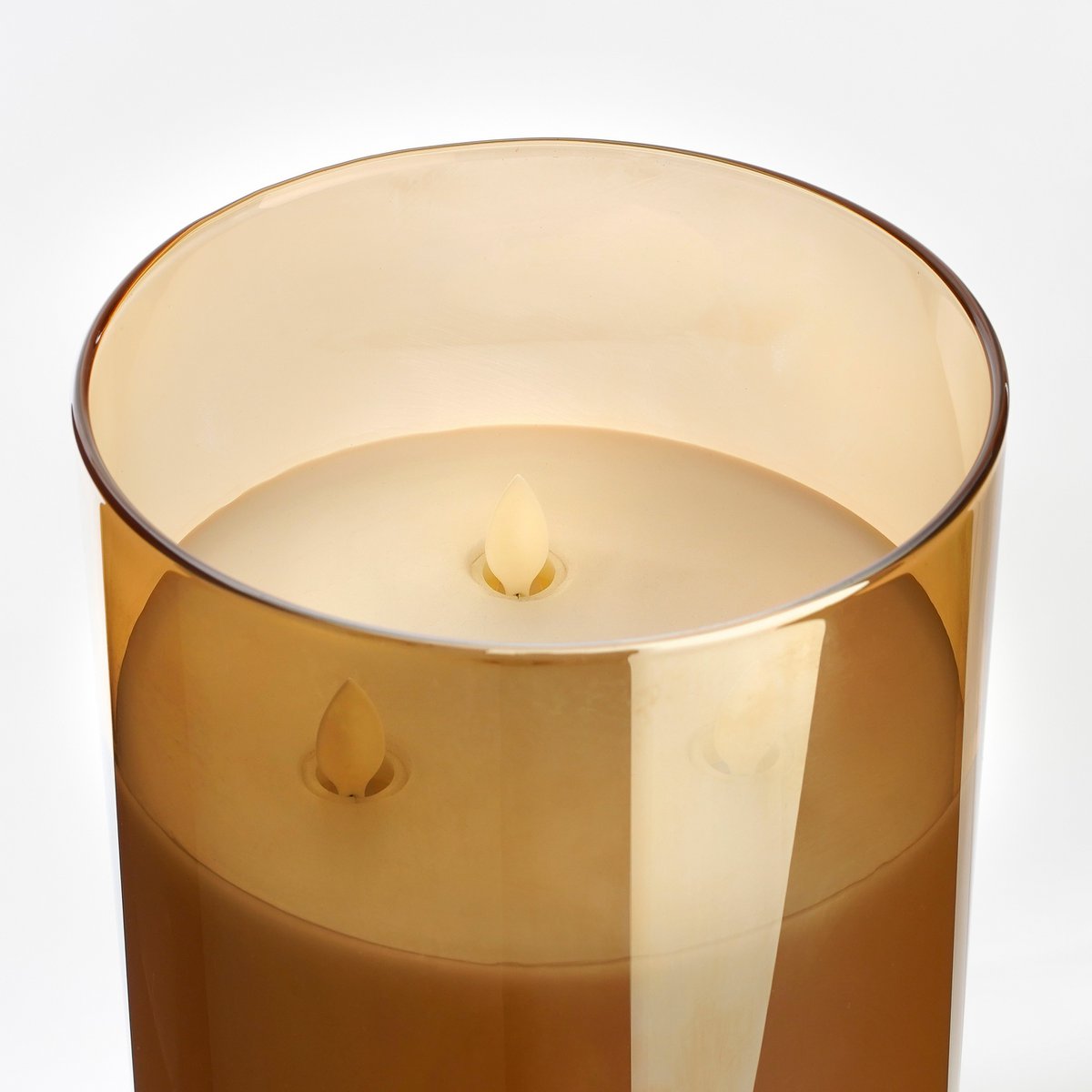LED-Kerze – H20 x Ø15 cm – Glas/Wachs – Gold