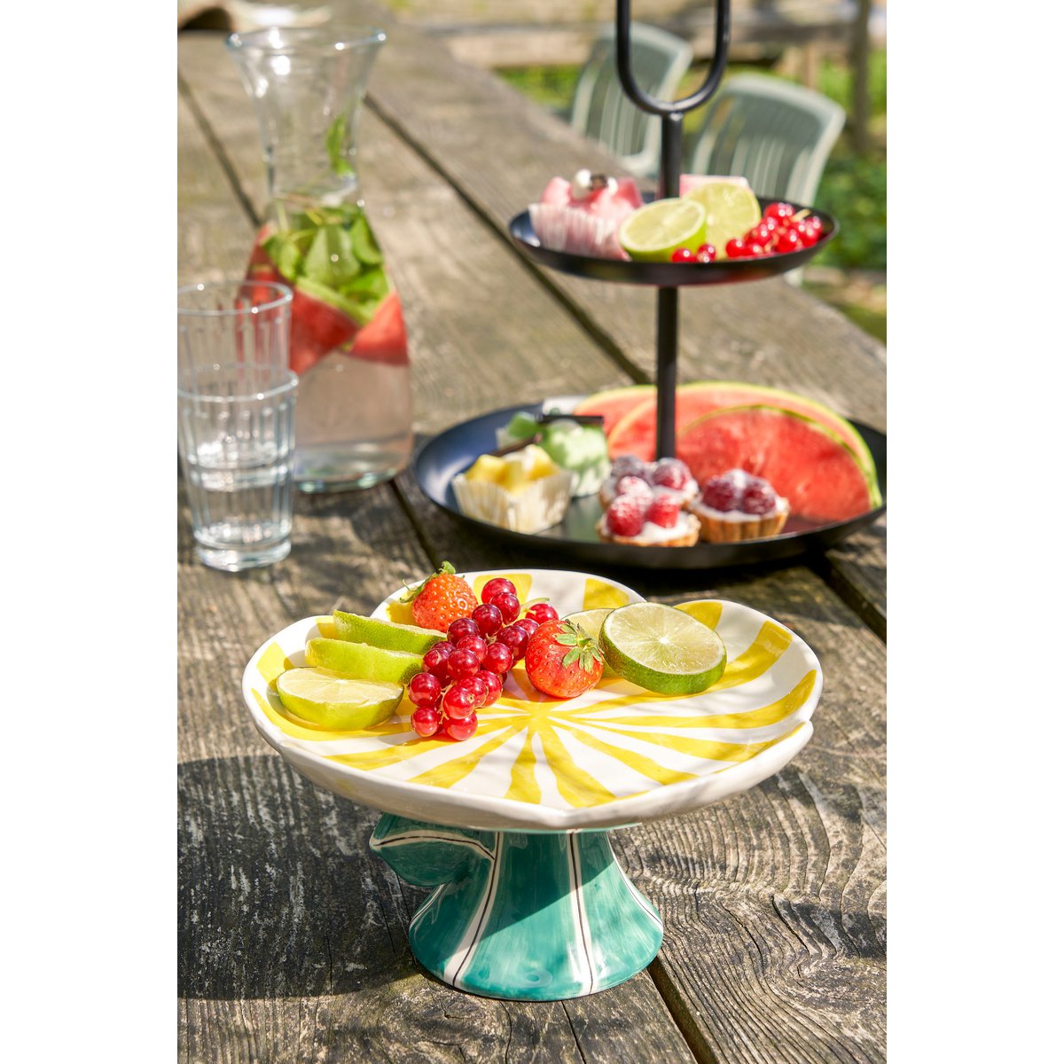 Kuchenständer Blume – H10,5 x Ø21 cm – Dolomit – Gelb