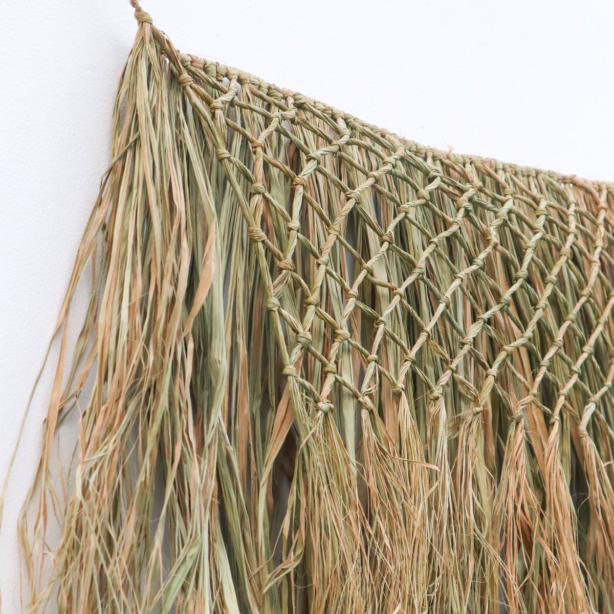 Tropischer Wandbehang, Wanddekoration, 65 cm, handgewebt aus Bast HATI