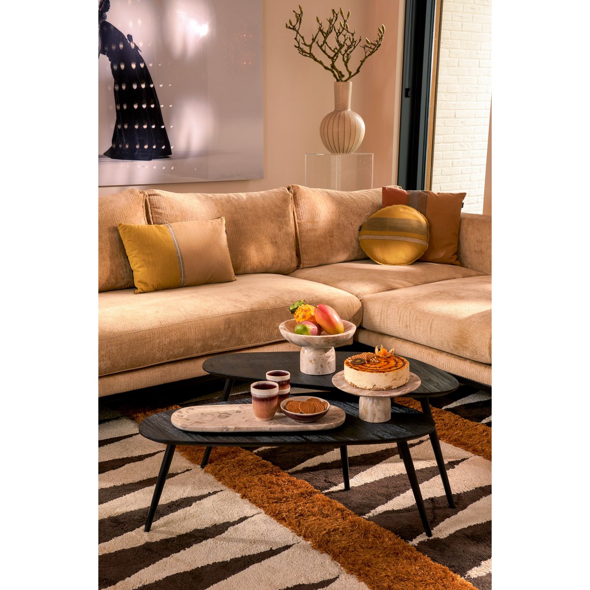 Finnos Tablett – L50 x B18 x H2 cm – Marmor – Beige