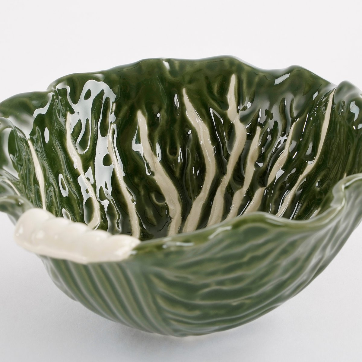 Kohlschale - L13,5 x B15 x H5,5 cm - Keramik - Dunkelgrün