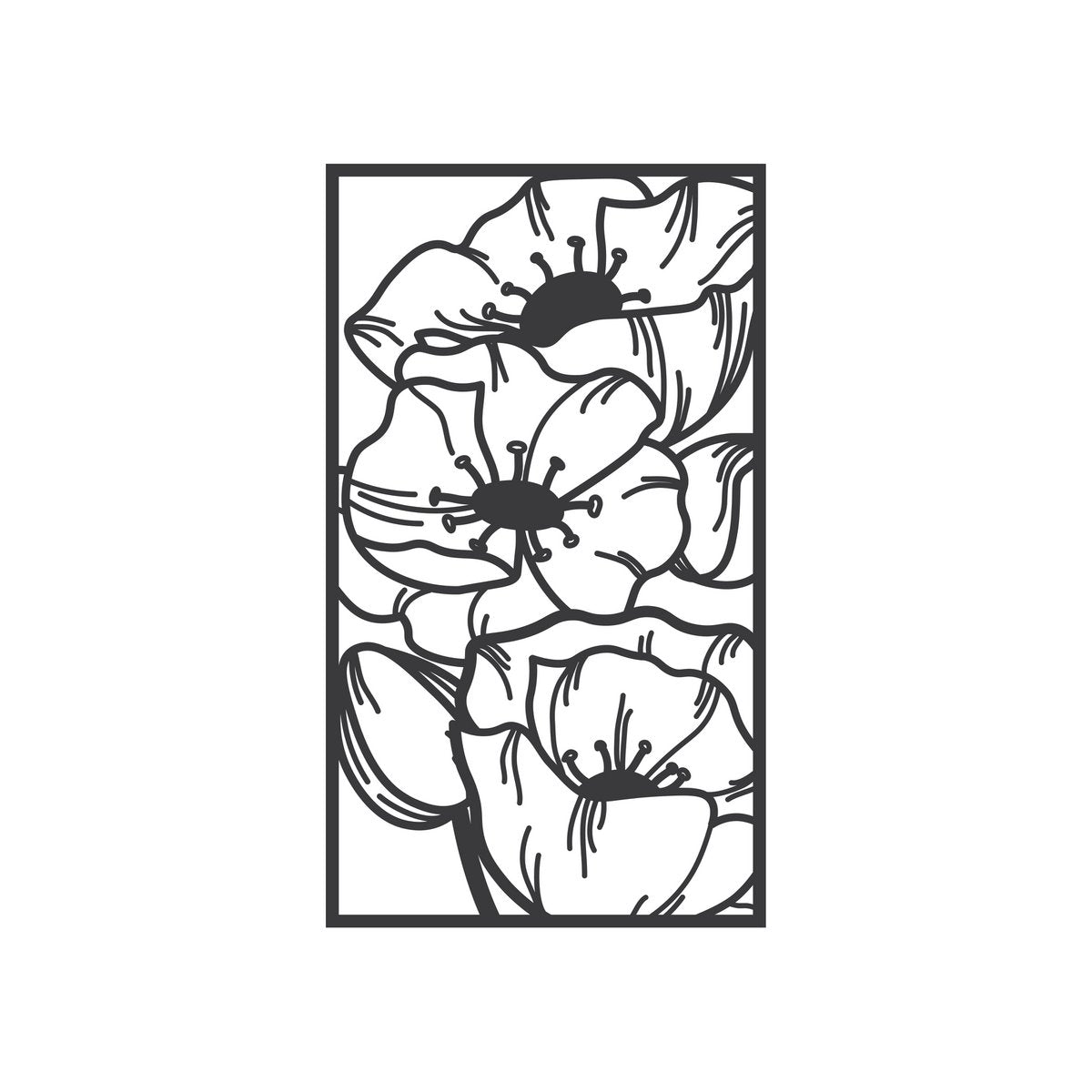 FRAMED  |  Detailed poppy´s  |  24 x 42 cm