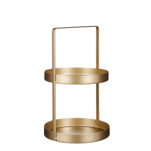 Etagere 2-stöckig – H41 x Ø25 cm – Metall – Gold
