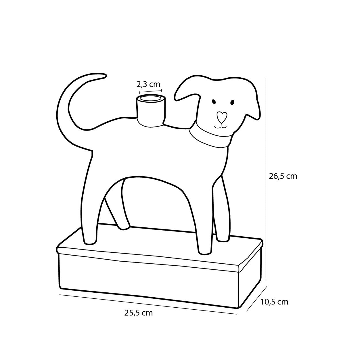 Kerzenständer Hund – L25,5 x B10,5 x H26,5 cm – Keramik – Weiß