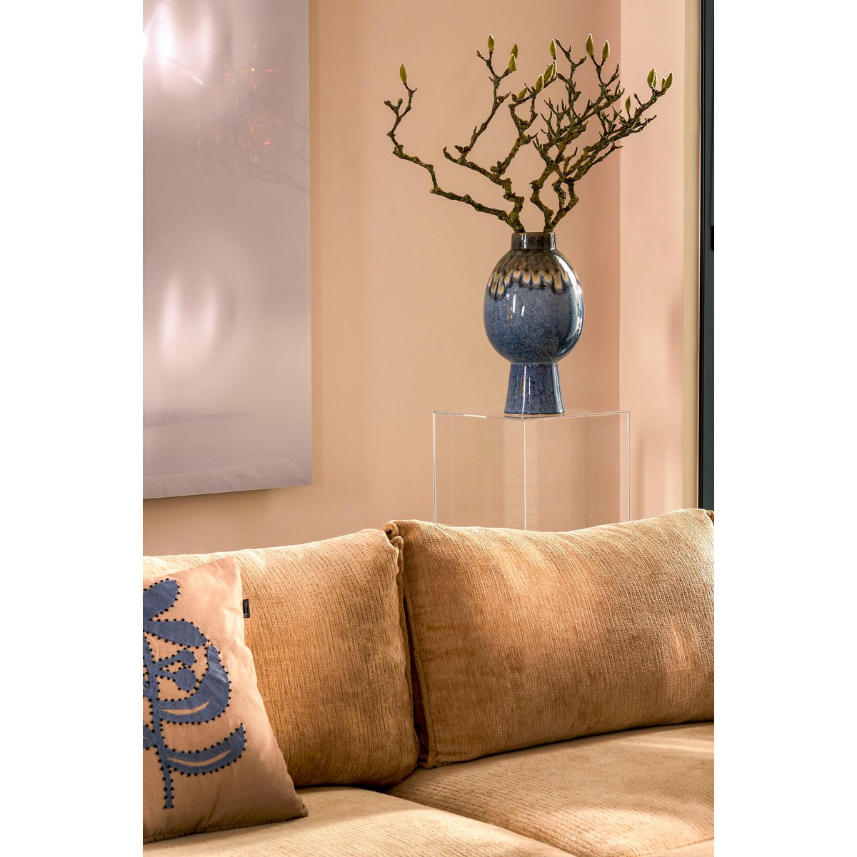 Helma Vase - H38 x Ø22 cm - Blau