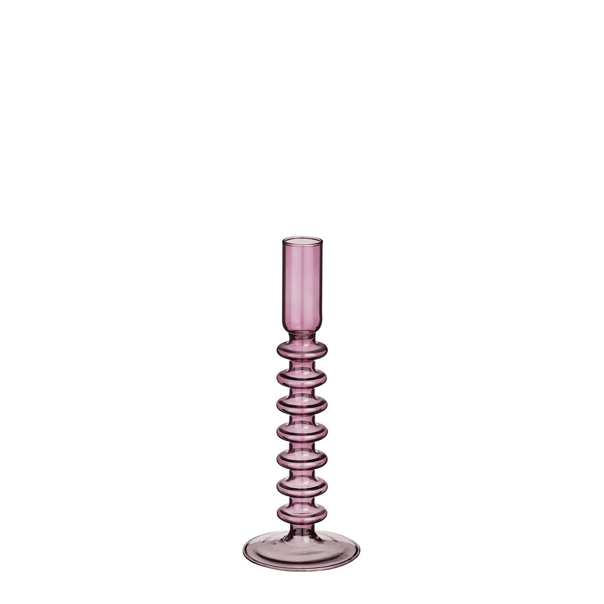 Agios Kerzenständer – H20 x Ø8 cm – Glas – Dunkelviolett