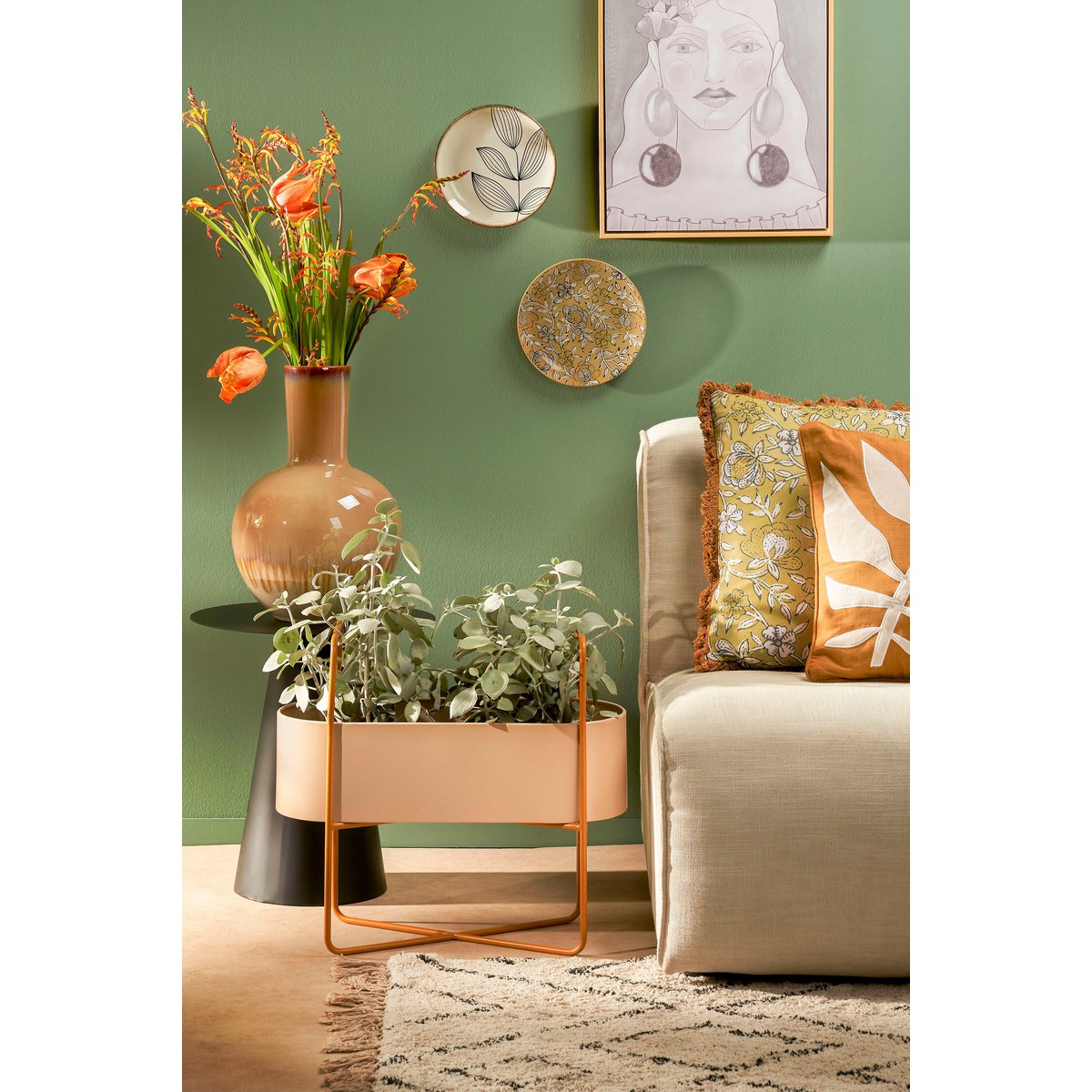 Holm Vase – H52 x Ø34 cm – Keramik – Creme
