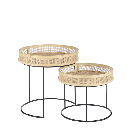 Leandro Beistelltisch – 2er-Set – H45 x Ø45 cm – Schwarz