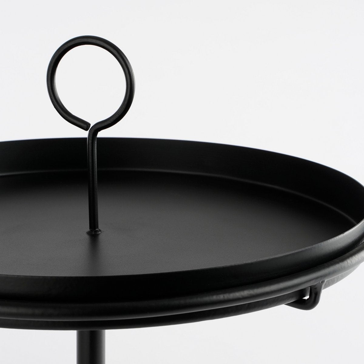 Aston Beistelltisch mit abnehmbarem Tablett – H40 x Ø31 cm – Metall – Schwarz