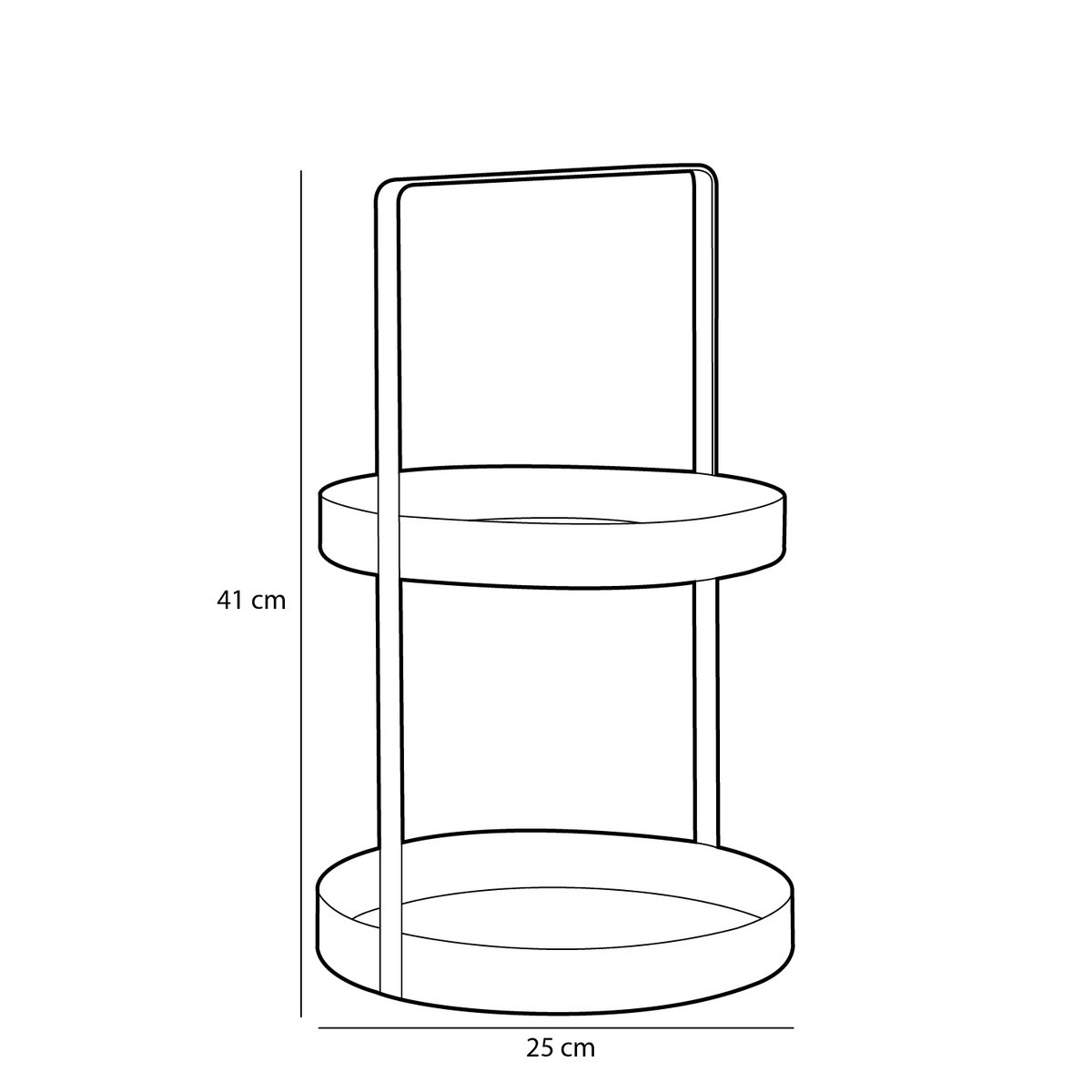 Etagere 2-stöckig – H41 x Ø25 cm – Metall – Gold