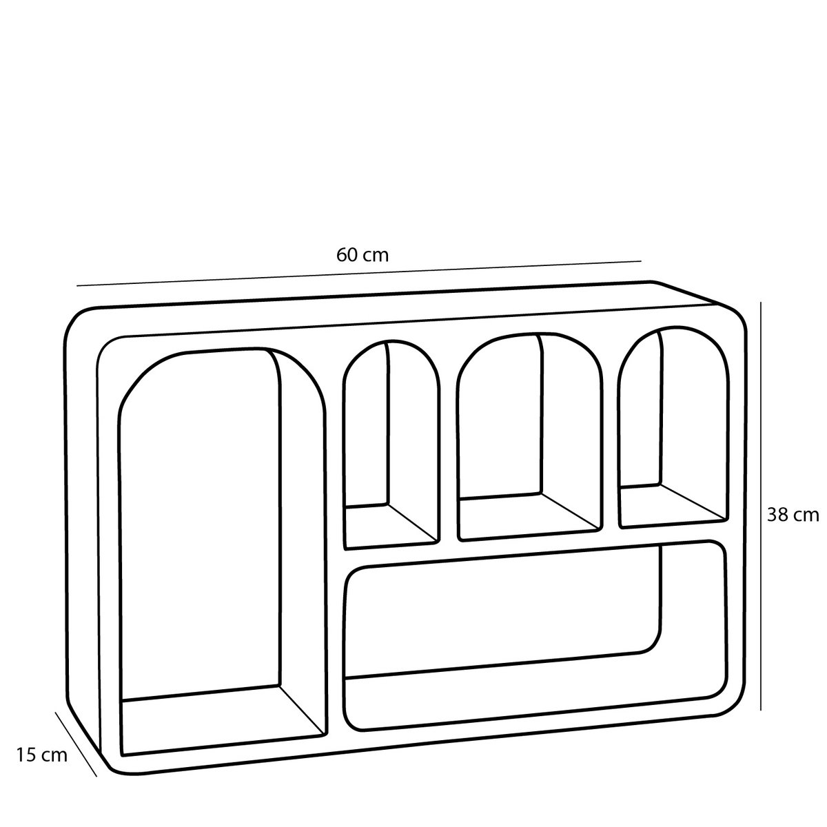Frati Wandschrank – L60 x B15 x H38 cm – FSC 100 % – gebrochenes Weiß