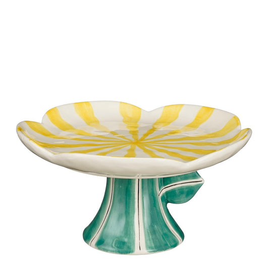 Kuchenständer Blume – H10,5 x Ø21 cm – Dolomit – Gelb