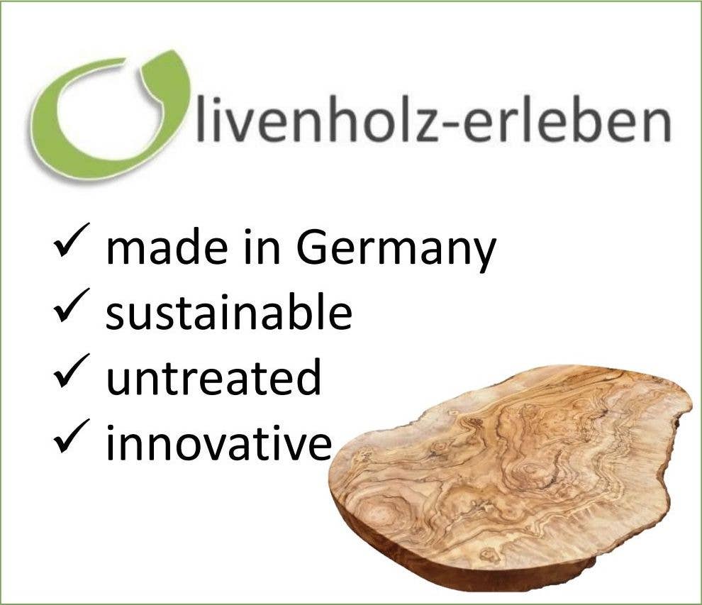 Wiegemesser aus Olivenholz, Doppeltklinge Edelstahl