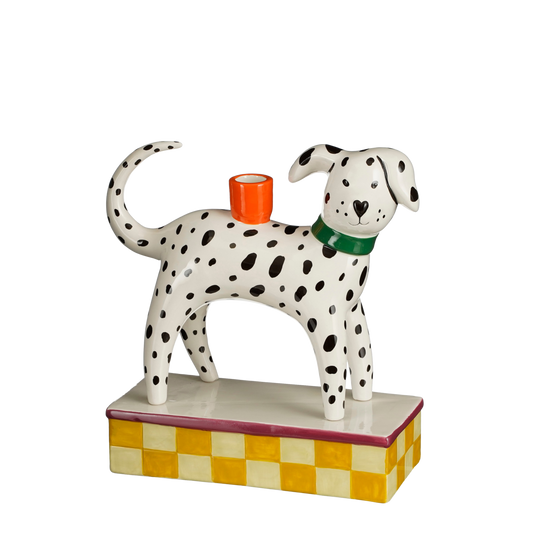 Kerzenständer Hund – L25,5 x B10,5 x H26,5 cm – Keramik – Weiß