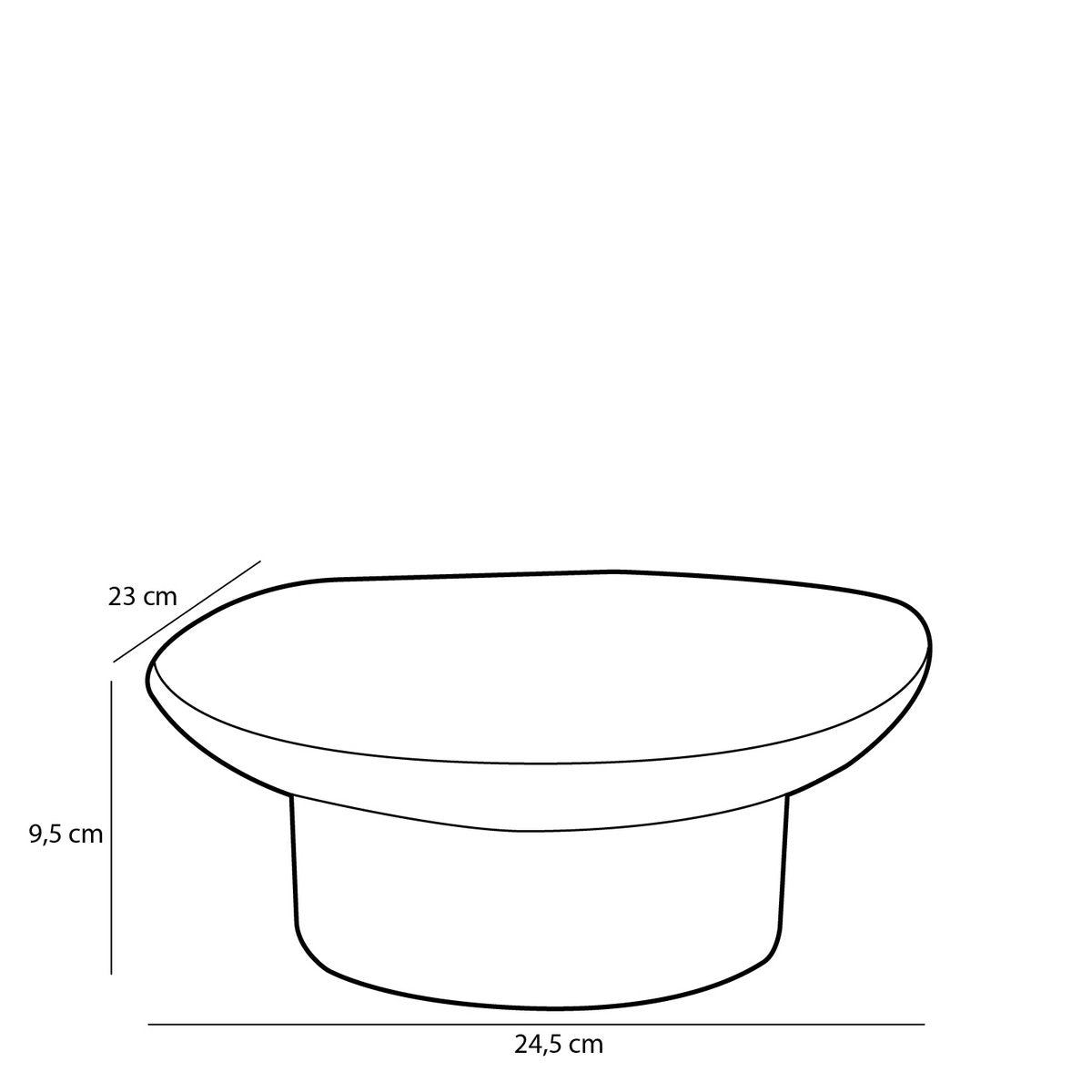 Wolga-Schüssel auf Fuß – L24,5 x B23 x H9,5 cm – Keramik – Beige