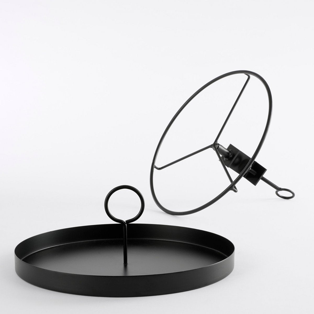 Aston Tablett mit Klemme – H30 x Ø31 cm – Metall – Schwarz