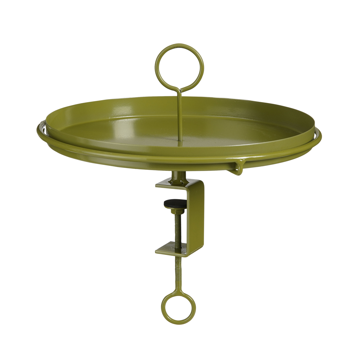 Aston Tablett mit Klemme – H30 x Ø31 cm – Metall – Dunkelgrün