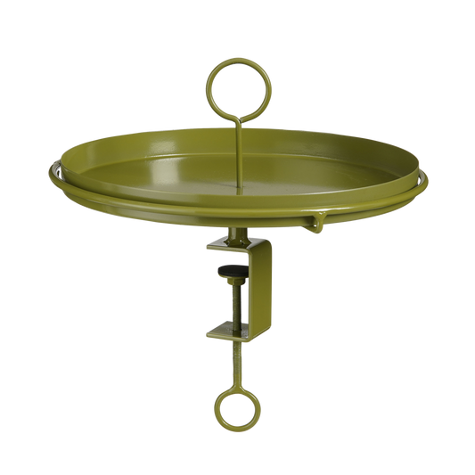 Aston Tablett mit Klemme – H30 x Ø31 cm – Metall – Dunkelgrün