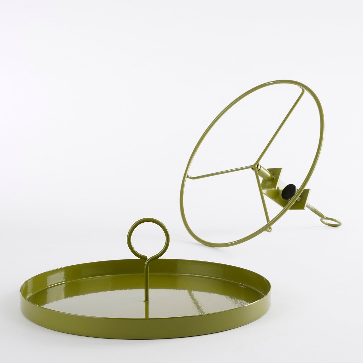 Aston Tablett mit Klemme – H30 x Ø31 cm – Metall – Dunkelgrün