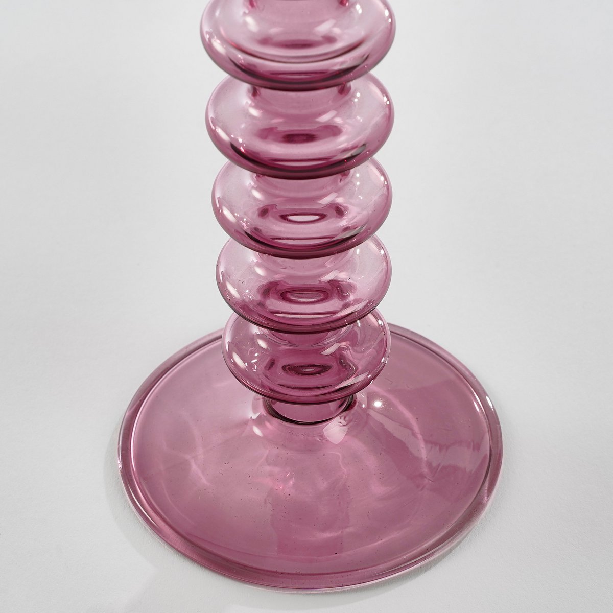 Agios Kerzenständer – H20 x Ø8 cm – Glas – Dunkelviolett