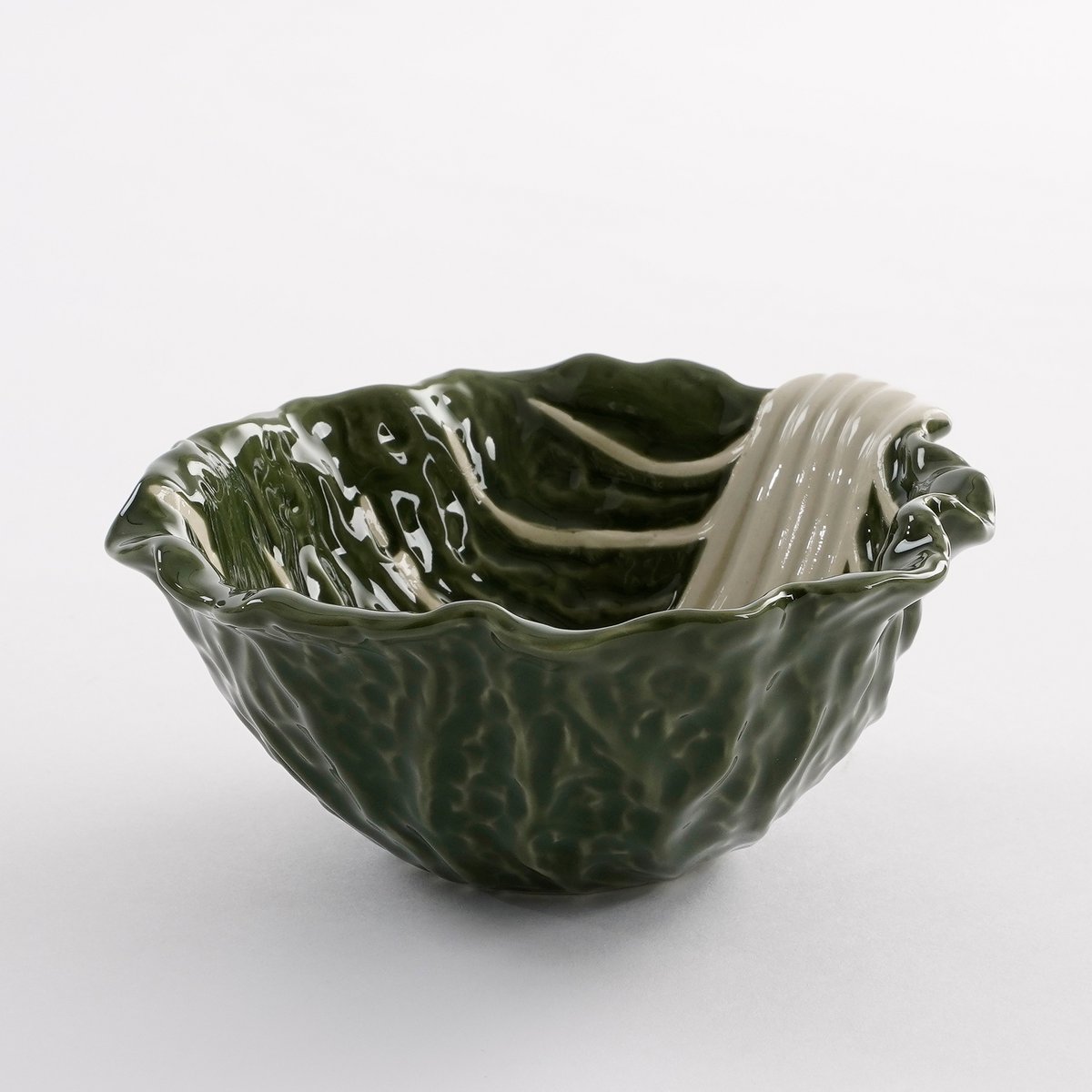 Kohlschale – L11,5 x B10,5 x H4 cm – Keramik – Dunkelgrün