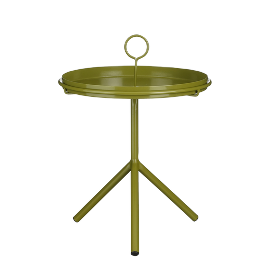 Aston Beistelltisch mit abnehmbarem Tablett – H40 x Ø31 cm – Metall – Dunkelgrün