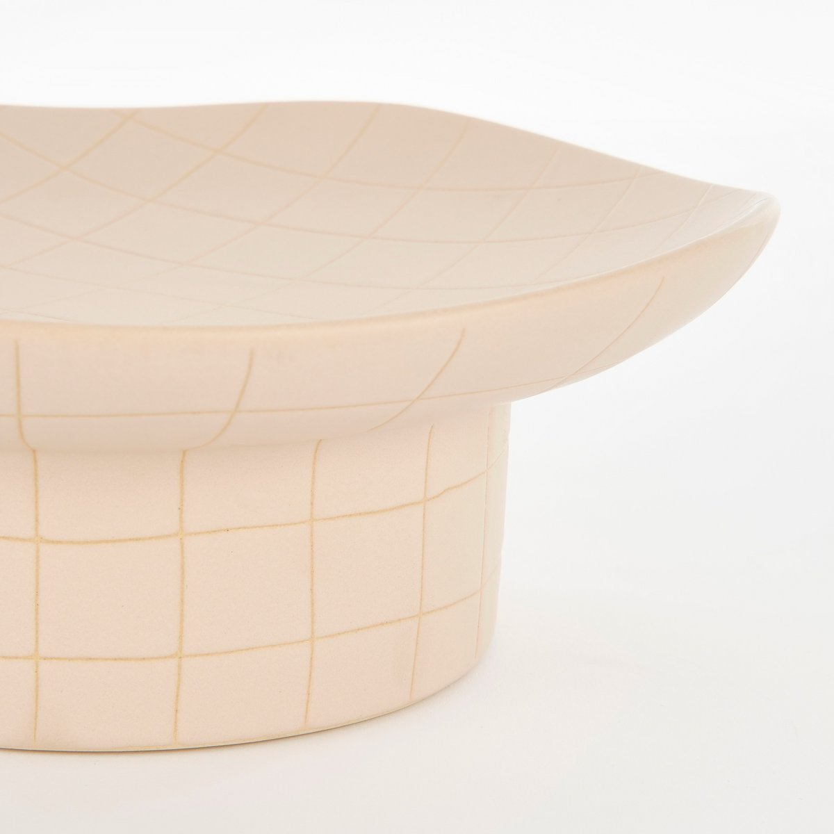 Wolga-Schüssel auf Fuß – L24,5 x B23 x H9,5 cm – Keramik – Beige