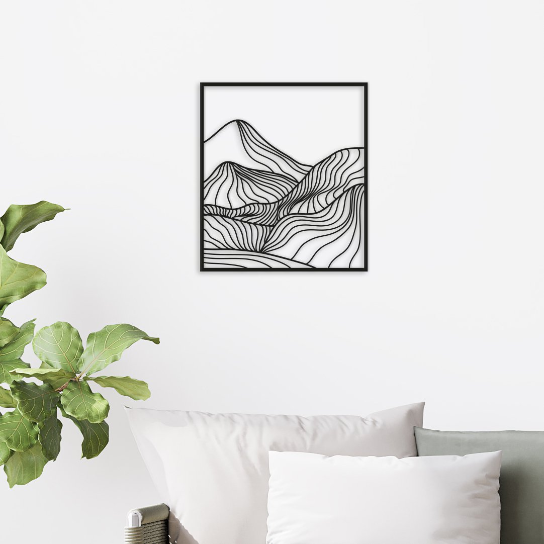 FRAMED  |  Lined Mountains  |  29 x 32 cm