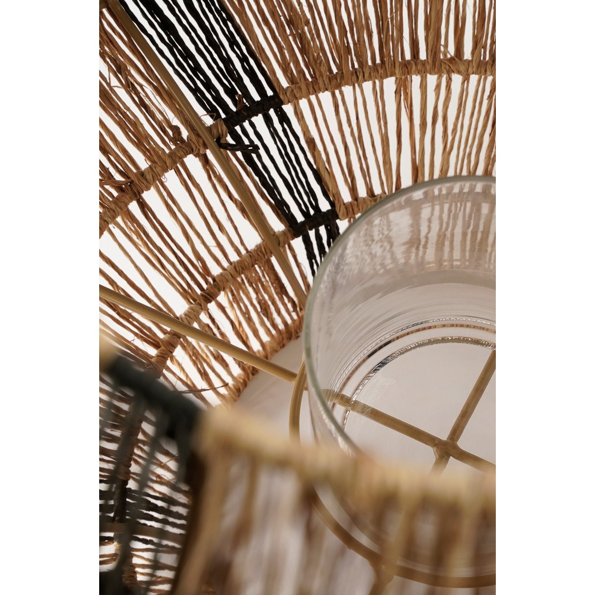 Liliano Laterne - H36 x Ø30 cm - Jute - Schwarz