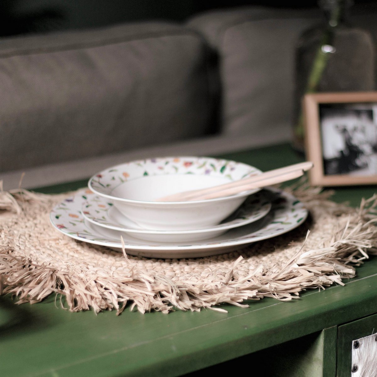 Tischset (2er, 4er oder 6er Set) AMBON | Tischset aus Raffiabast | 35 cm Durchmesser