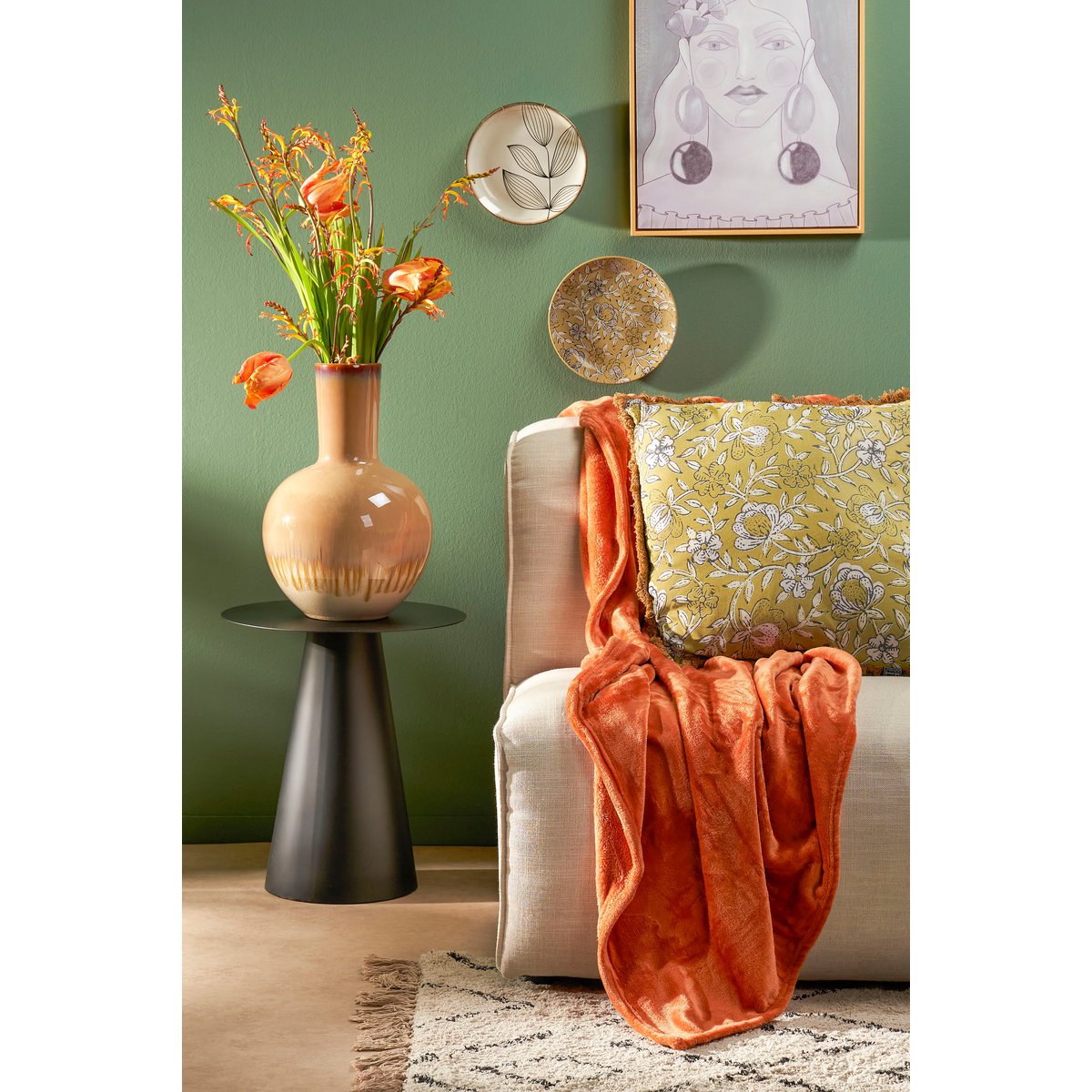 Holm Vase – H52 x Ø34 cm – Keramik – Creme