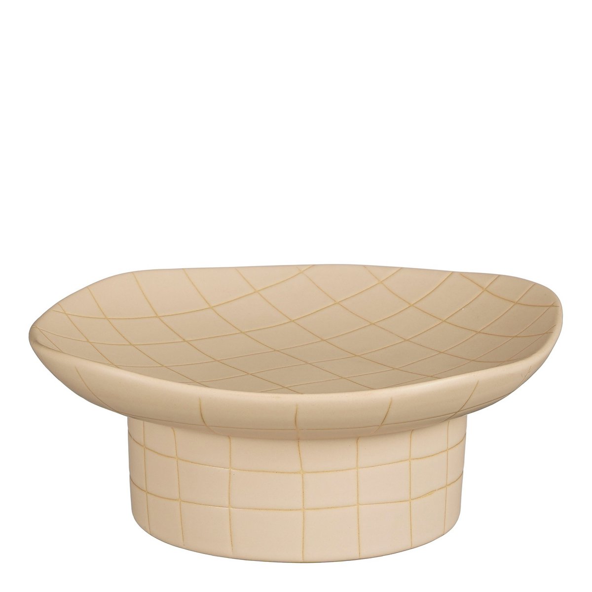 Wolga-Schüssel auf Fuß – L24,5 x B23 x H9,5 cm – Keramik – Beige