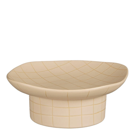 Wolga-Schüssel auf Fuß – L24,5 x B23 x H9,5 cm – Keramik – Beige